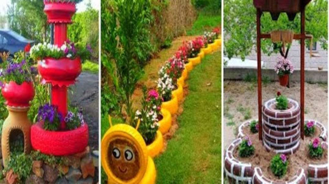 Jardim decorado com pneus!_ mais de 50 ideias inspiradoras!